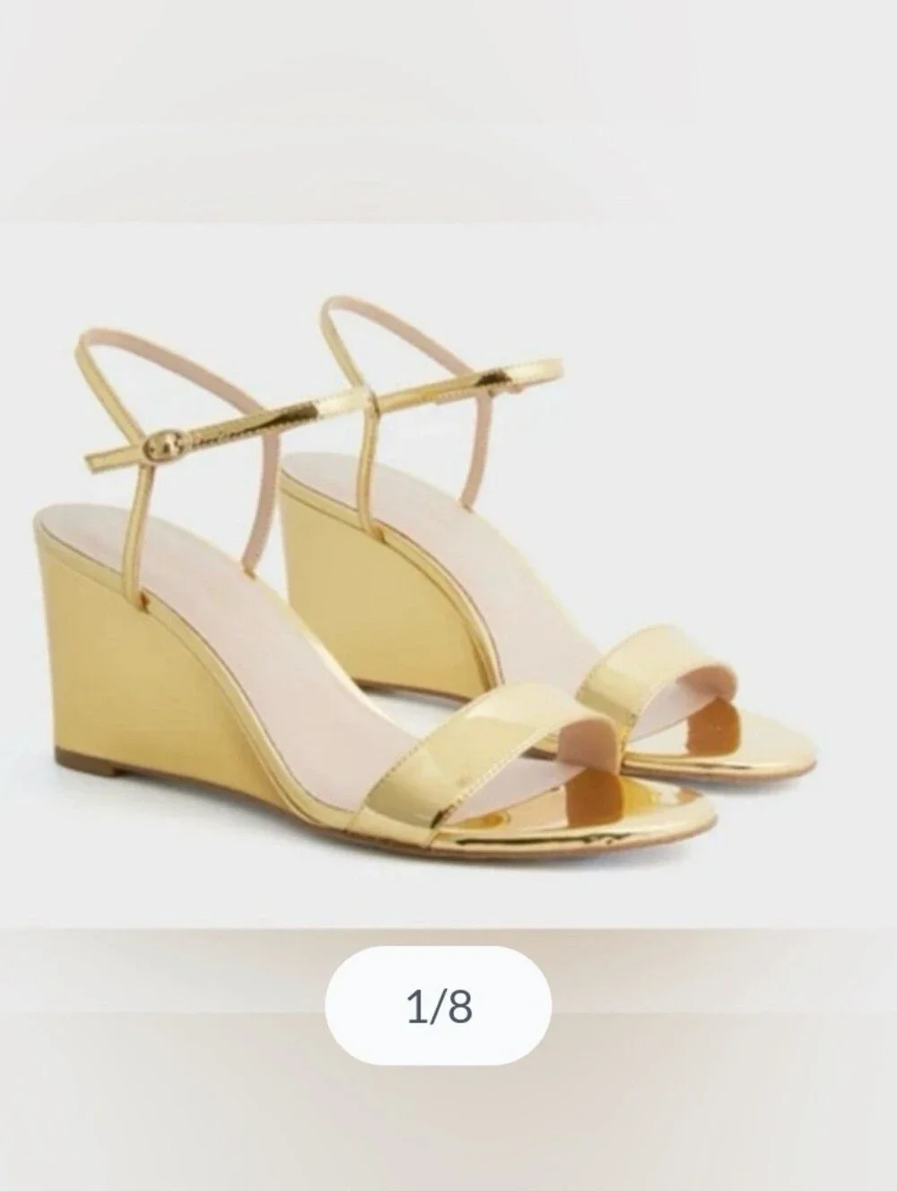 Tuckernuck Gold Metallic Delphine Wedges Heels Women's 8.5